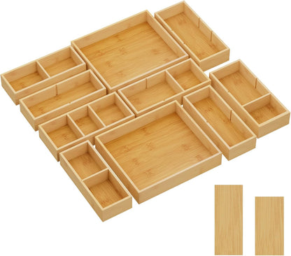 Drawer Organizers 10 Pack(22 Grid) with 12 Inserts