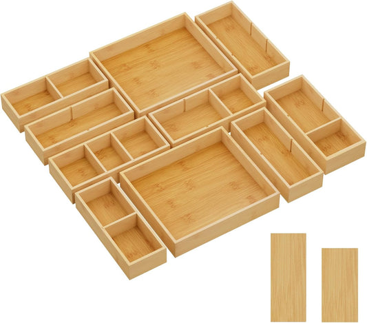 Drawer Organizers 10 Pack(22 Grid) with 12 Inserts