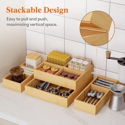 Drawer Organizers 10 Pack(22 Grid) with 12 Inserts