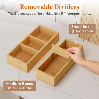 Drawer Organizers 10 Pack(22 Grid) with 12 Inserts