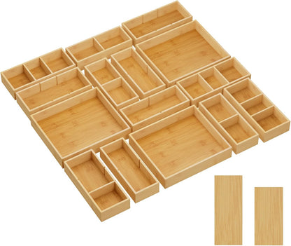Drawer Organizers 10 Pack(22 Grid) with 12 Inserts