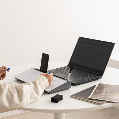 Desktop Whiteboard with Storage Desk White Board Desk Board Glass White Board with Stand Home Office Organizer Phone Holder 15.8X7X2 inches