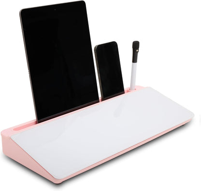 Desktop Whiteboard with Storage Desk White Board Desk Board Glass White Board with Stand Home Office Organizer Phone Holder 15.8X7X2 inches
