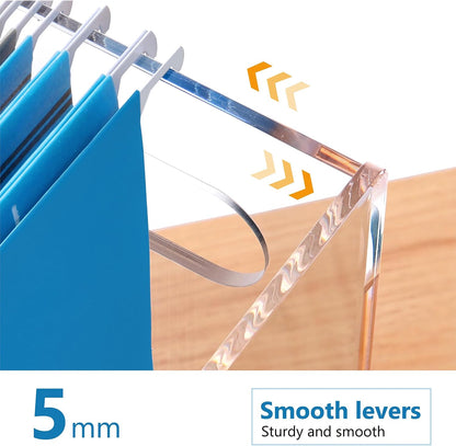 Acrylic File Folder Organizer, Hanging File Organizer Box, File Holder with Handles for Letter Size, Clear File Box Desktop Folder Storage for Office Home Work -1 Pack