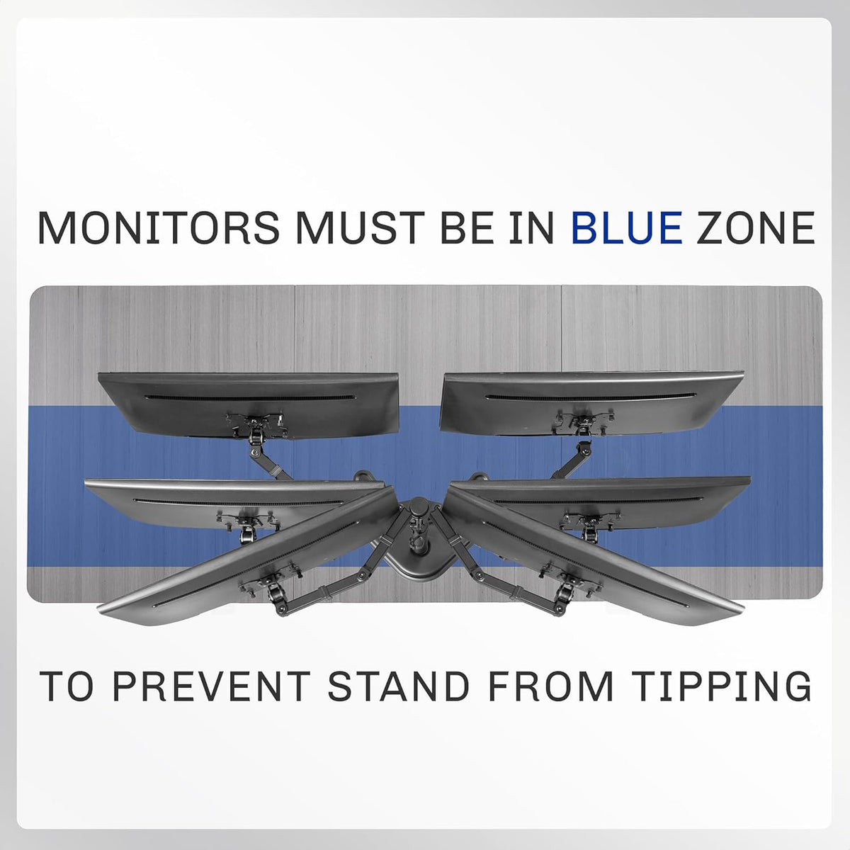 STAND-V002F Dual LED LCD Monitor Free-Standing Desk Stand for 2 Screens up to 27 Inch Heavy-Duty Fully Adjustable Arms with Max VESA 100x100mm
