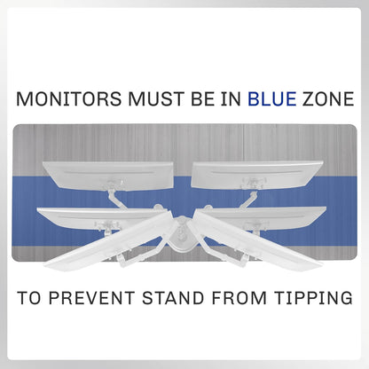 STAND-V002F Dual LED LCD Monitor Free-Standing Desk Stand for 2 Screens up to 27 Inch Heavy-Duty Fully Adjustable Arms with Max VESA 100x100mm