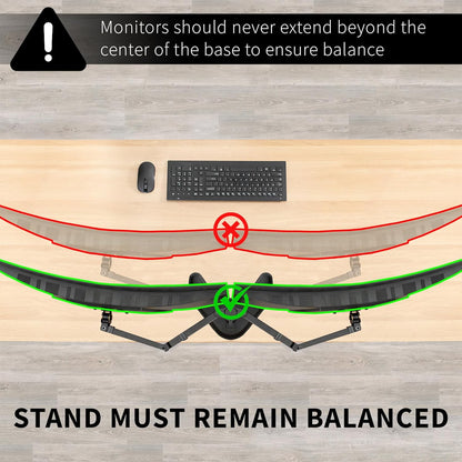 STAND-V002F Dual LED LCD Monitor Free-Standing Desk Stand for 2 Screens up to 27 Inch Heavy-Duty Fully Adjustable Arms with Max VESA 100x100mm