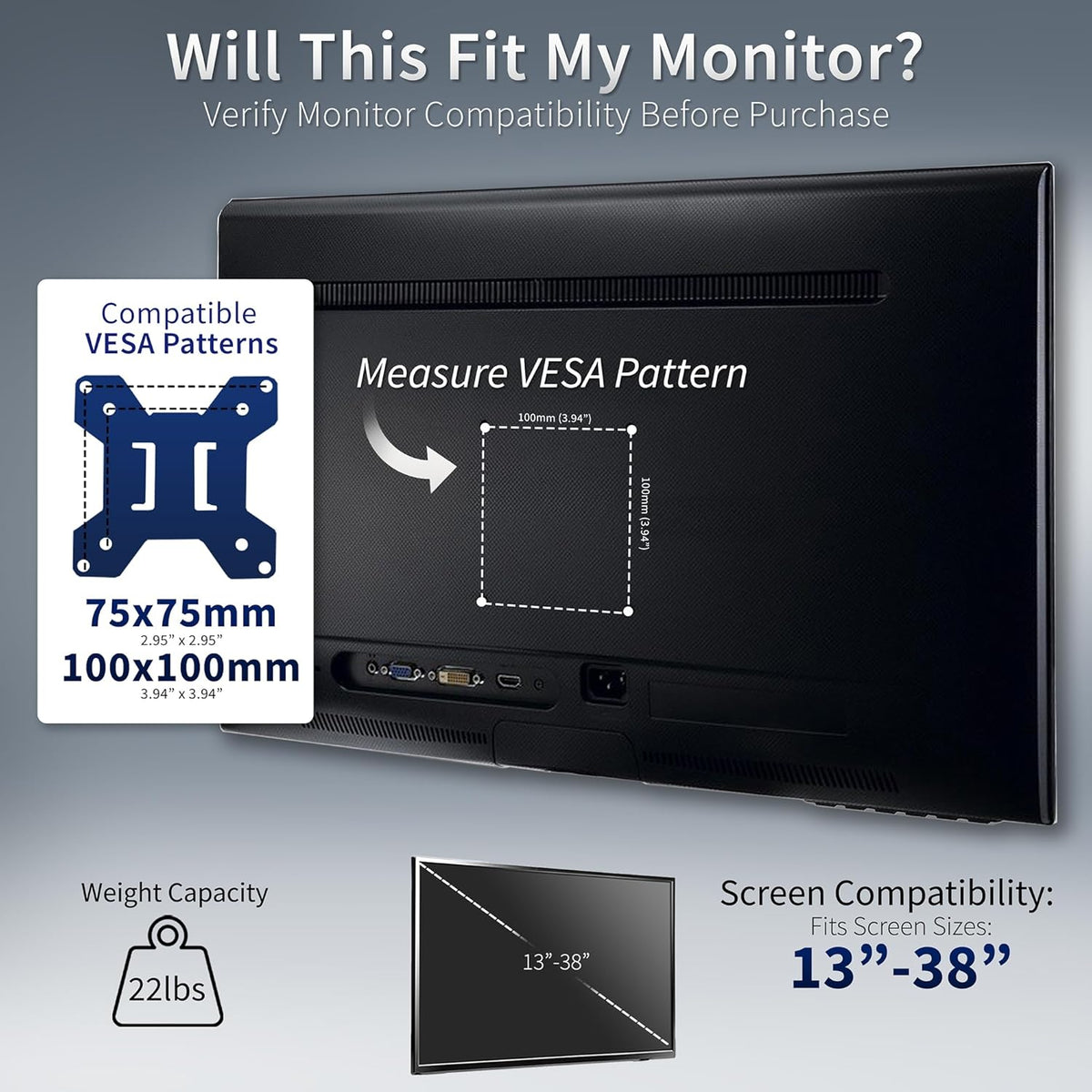 STAND-V002F Dual LED LCD Monitor Free-Standing Desk Stand for 2 Screens up to 27 Inch Heavy-Duty Fully Adjustable Arms with Max VESA 100x100mm