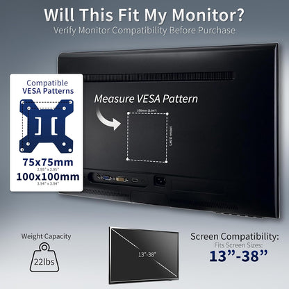 STAND-V002F Dual LED LCD Monitor Free-Standing Desk Stand for 2 Screens up to 27 Inch Heavy-Duty Fully Adjustable Arms with Max VESA 100x100mm