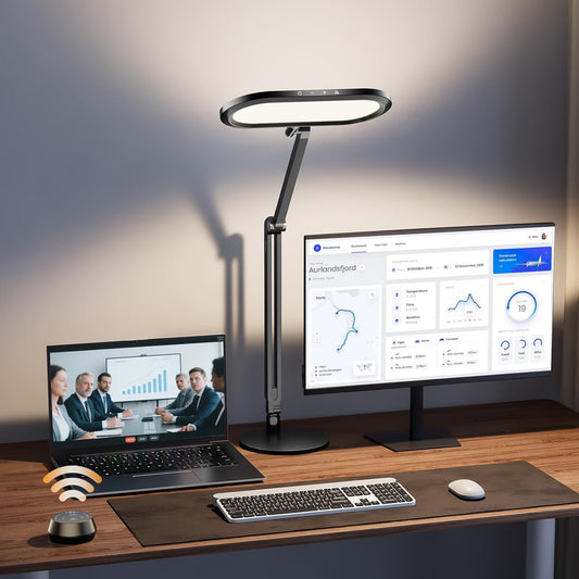 Premium LED Desk Lamp, Dual-Sided Soft Lighting with Knob Remote