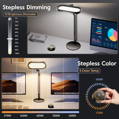 Premium LED Desk Lamp, Dual-Sided Soft Lighting with Knob Remote