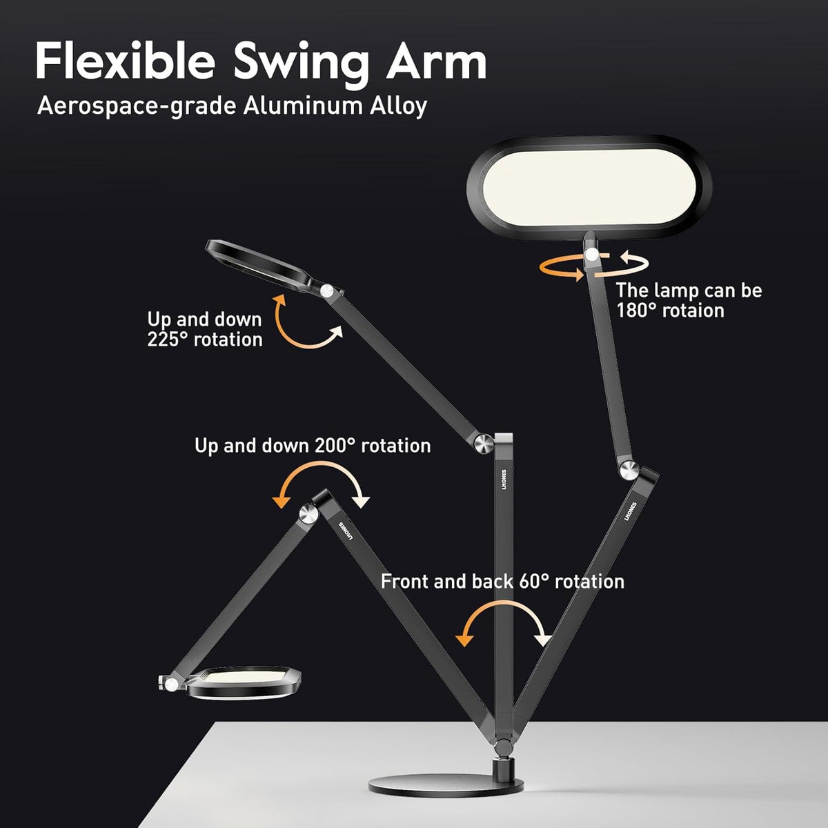 Premium LED Desk Lamp, Dual-Sided Soft Lighting with Knob Remote