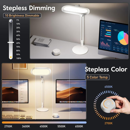 Premium LED Desk Lamp, Dual-Sided Soft Lighting with Knob Remote