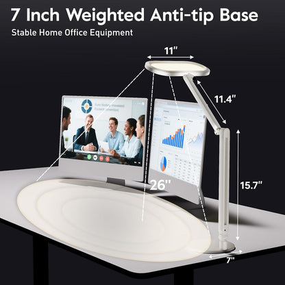Premium LED Desk Lamp, Dual-Sided Soft Lighting with Knob Remote