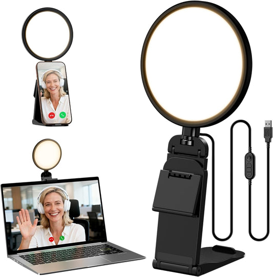 Ring Light for Computer, Eye-Care Lighting for Zoom Call, Streaming