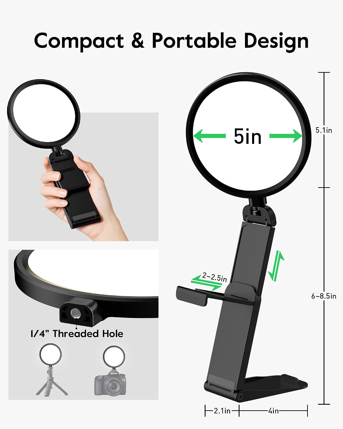 Ring Light for Computer, Eye-Care Lighting for Zoom Call, Streaming