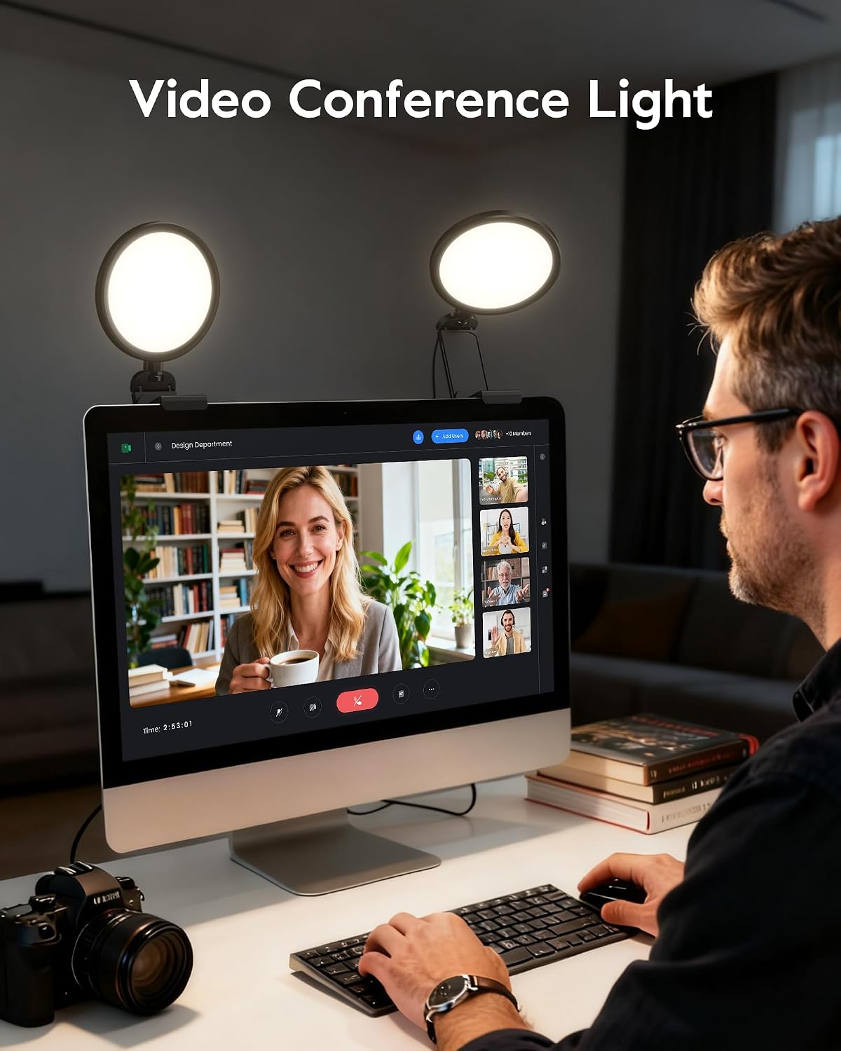 Ring Light for Computer, Eye-Care Lighting for Zoom Call, Streaming