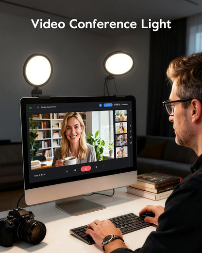 Ring Light for Computer, Eye-Care Lighting for Zoom Call, Streaming