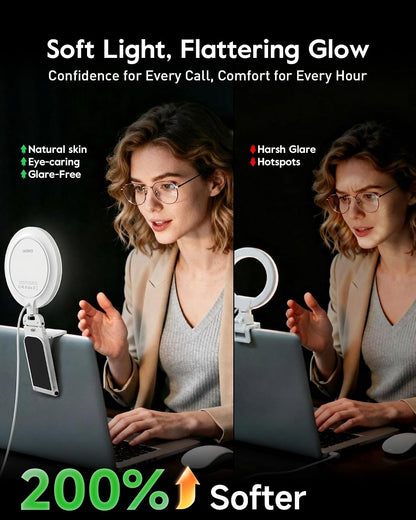 Ring Light for Computer, Eye-Care Lighting for Zoom Call, Streaming