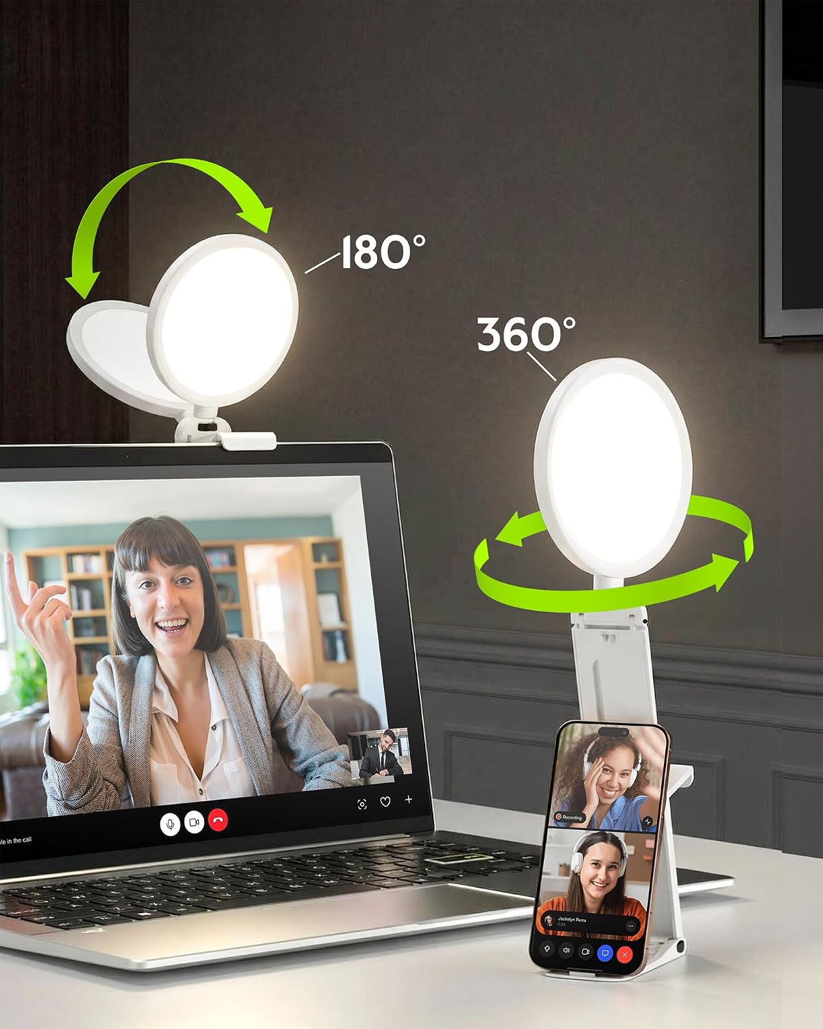 Ring Light for Computer, Eye-Care Lighting for Zoom Call, Streaming