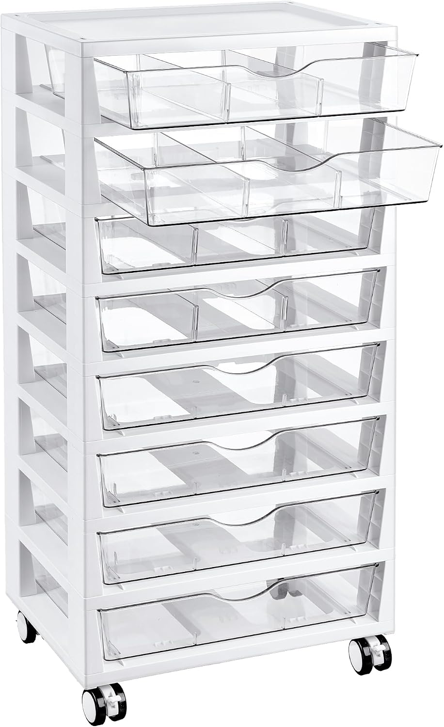 4-Tier Plastic Drawer Storage Rolling Cart with Wheels