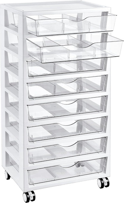 4-Tier Plastic Drawer Storage Rolling Cart with Wheels