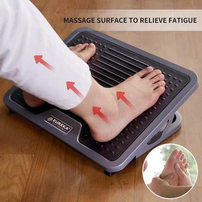 Tilt Adjustable Footrest, Foot Rest for Under Desk at Work with Massage Surface, Office Foot Rest Under Desk with 20 Degree Tilt No Locking, Metal Frame