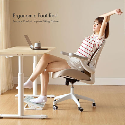 Tilt Adjustable Footrest, Foot Rest for Under Desk at Work with Massage Surface, Office Foot Rest Under Desk with 20 Degree Tilt No Locking, Metal Frame