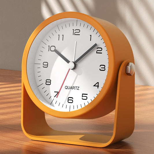 ® 3.5" Small Analog Travel Alarm Clock, Battery Operated Desk Clock