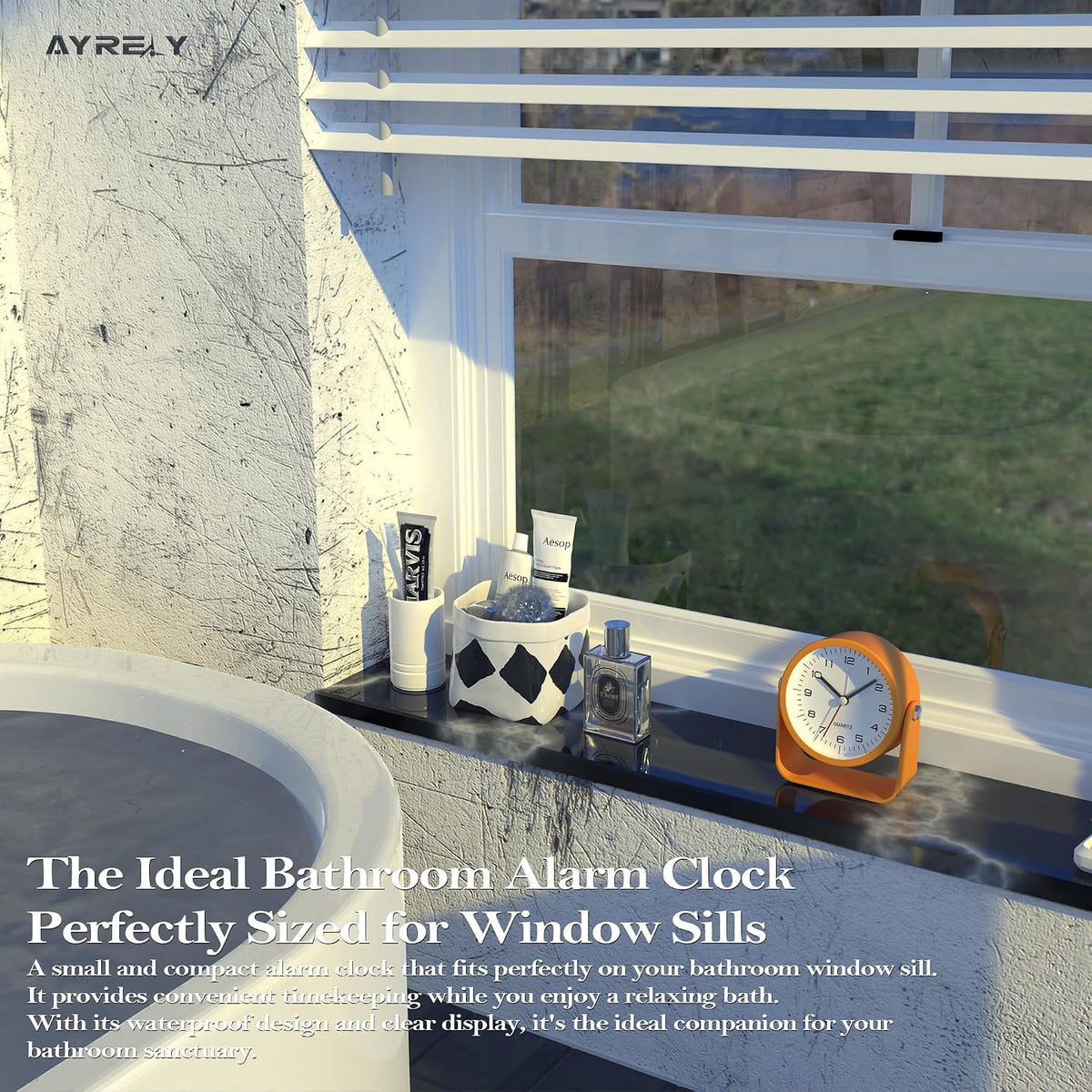 ® 3.5" Small Analog Travel Alarm Clock, Battery Operated Desk Clock