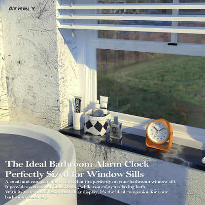 ® 3.5" Small Analog Travel Alarm Clock, Battery Operated Desk Clock