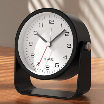 ® 3.5" Small Analog Travel Alarm Clock, Battery Operated Desk Clock