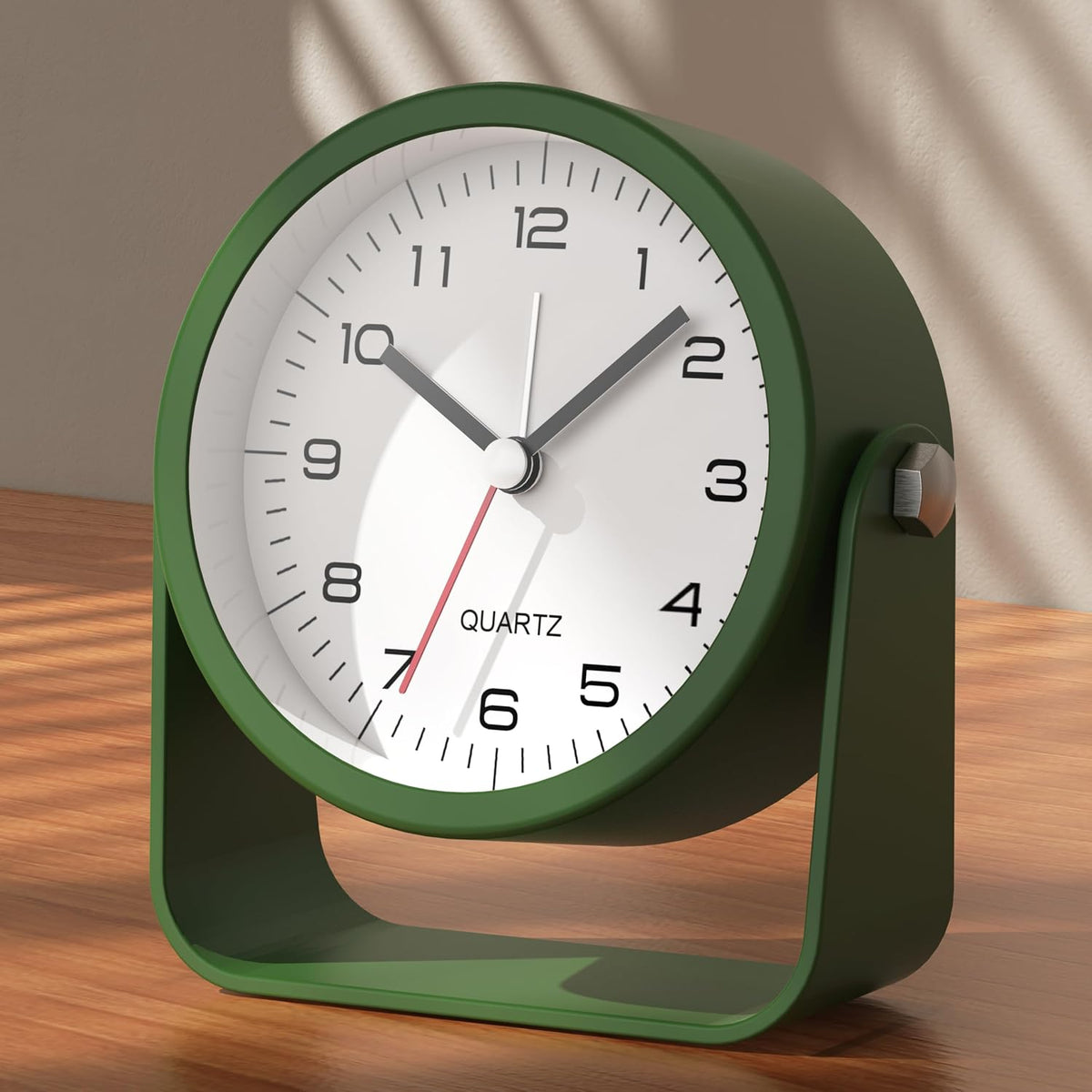 ® 3.5" Small Analog Travel Alarm Clock, Battery Operated Desk Clock