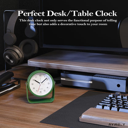 ® 3.5" Small Analog Travel Alarm Clock, Battery Operated Desk Clock