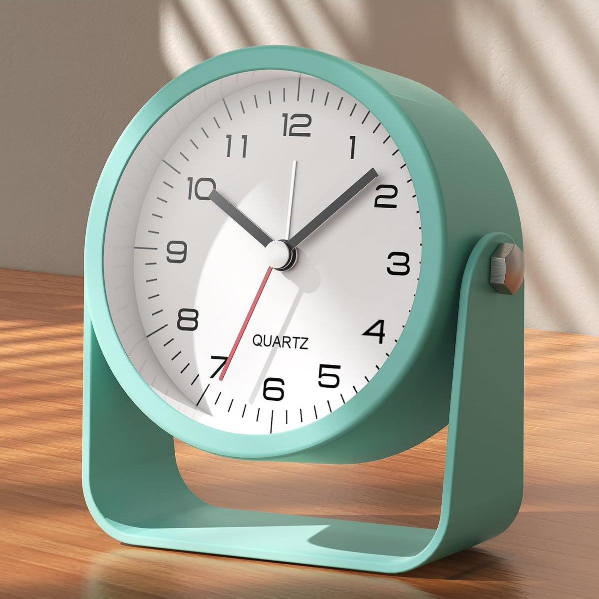 ® 3.5" Small Analog Travel Alarm Clock, Battery Operated Desk Clock