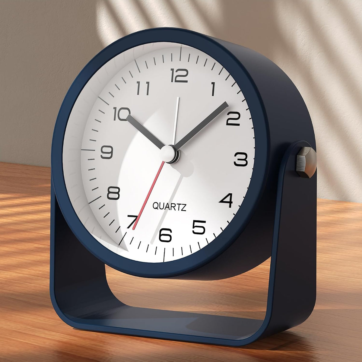 ® 3.5" Small Analog Travel Alarm Clock, Battery Operated Desk Clock