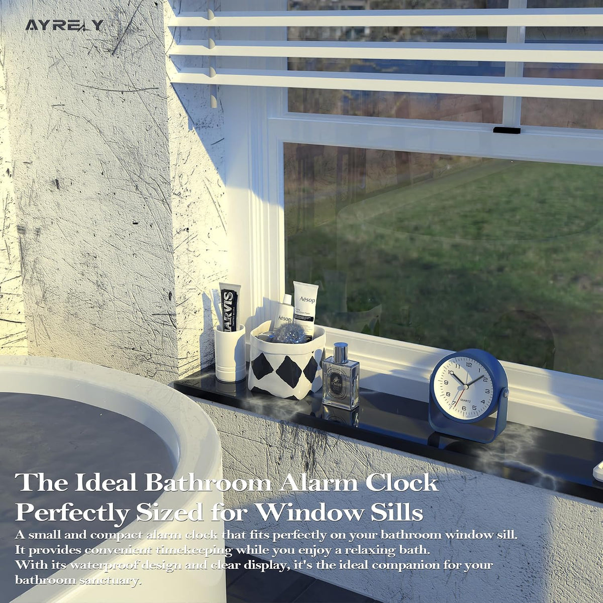 ® 3.5" Small Analog Travel Alarm Clock, Battery Operated Desk Clock
