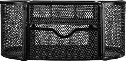 Mesh Pen Holder and Desktop Desk Organizer, Office Caddy Storage for Writing Utensils, 9.1 x 5.9 x 5.5 inches, Black