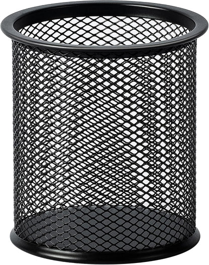 Mesh Pen Holder and Desktop Desk Organizer, Office Caddy Storage for Writing Utensils, 9.1 x 5.9 x 5.5 inches, Black