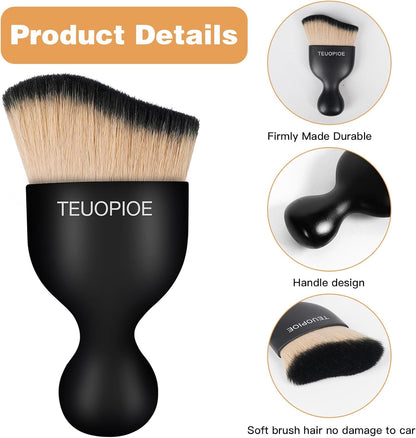 Car Detailing Brush for Interior Dusting and Air Vents, Brown