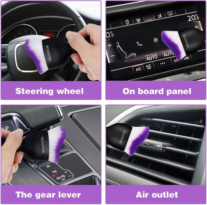 Car Detailing Brush for Interior Dusting and Air Vents, Brown