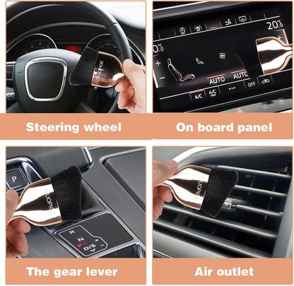 Car Detailing Brush for Interior Dusting and Air Vents, Brown