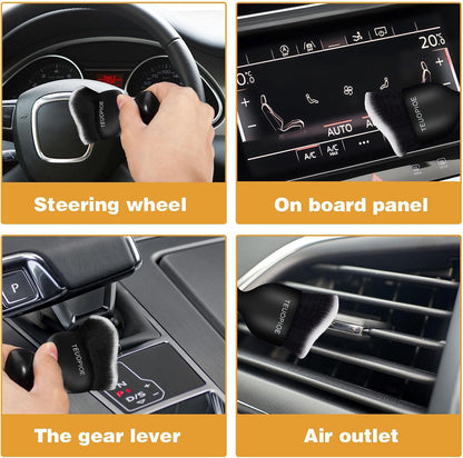 Car Detailing Brush for Interior Dusting and Air Vents, Brown