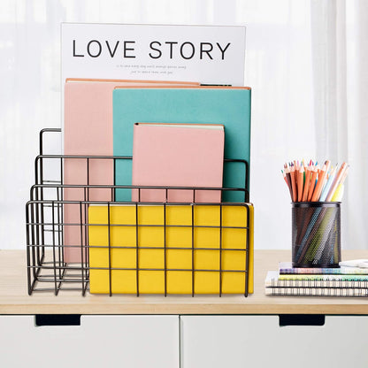 Desktop Mail Organizer File Organizer for Letters 3 Slot, Gold