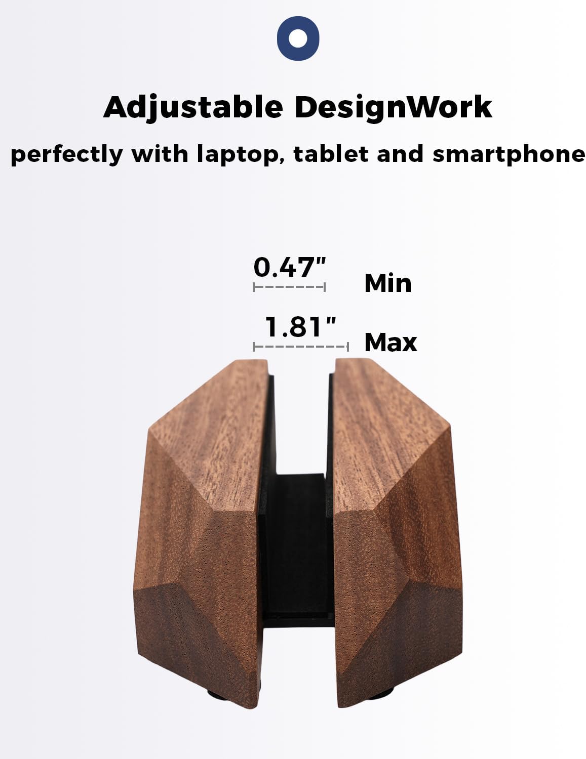 Adjustable Vertical Laptop Stand, MacBook Holder with Wood, Wooden Laptop Stand, Vertical Laptop Holder for Desk, Width Adjustable Dock Fits All MacBook/Surface Pro