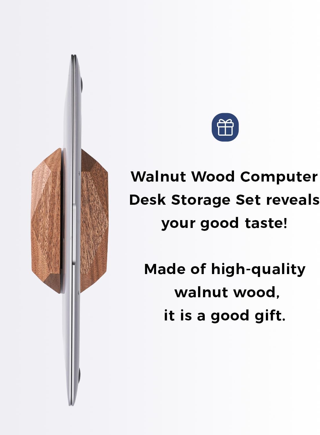Adjustable Vertical Laptop Stand, MacBook Holder with Wood, Wooden Laptop Stand, Vertical Laptop Holder for Desk, Width Adjustable Dock Fits All MacBook/Surface Pro