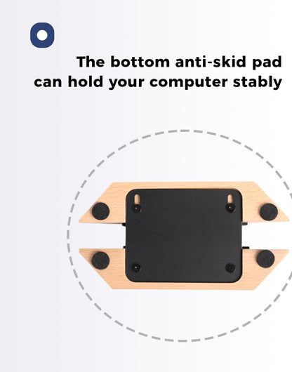 Adjustable Vertical Laptop Stand, MacBook Holder with Wood, Wooden Laptop Stand, Vertical Laptop Holder for Desk, Width Adjustable Dock Fits All MacBook/Surface Pro