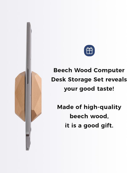 Adjustable Vertical Laptop Stand, MacBook Holder with Wood, Wooden Laptop Stand, Vertical Laptop Holder for Desk, Width Adjustable Dock Fits All MacBook/Surface Pro