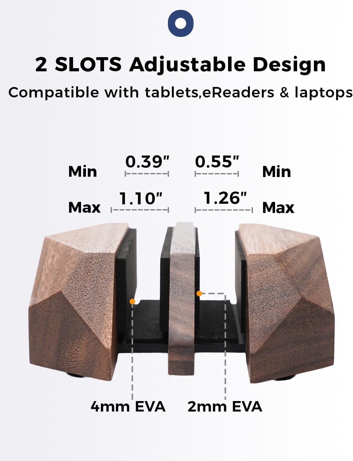Adjustable Vertical Laptop Stand, MacBook Holder with Wood, Wooden Laptop Stand, Vertical Laptop Holder for Desk, Width Adjustable Dock Fits All MacBook/Surface Pro