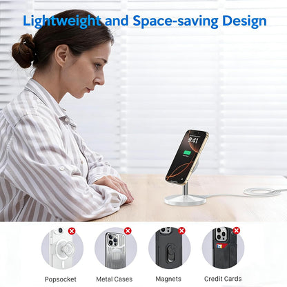 Magnetic Wireless Mag Safe Charger iPhone Stand,Magnet Wireless iPhone Charger Stand 6FT Fast Mag-Safe Charging Station Pad for Apple iPhone 16 Pro Max/16/16 Plus/15 Pro Max/14/13/12,AirPods Pro 2/3/4